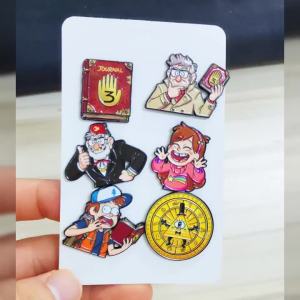 Bandai | 6pcs Journal Eye Brooch Set for Women Man Cartoon Enamel Pins Metal Badges Jewelry for Clothing Backpack Accessories Gift