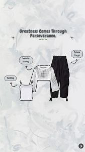 One Set 3in1 Kekinian (Sweater Jaring Crop Wanita + Celana Cargo Highwaist + Tanktop Premium) - KA051