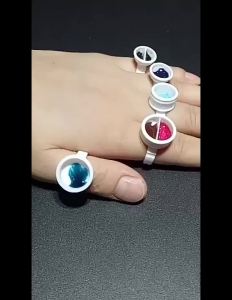 ZEO HB 100pcs Tattoo Ink Ring Cup Disposable Permanent Makeup Ring Tattoo Ink Eyebrow Lip Tattoo Pigments Holder Rings Cup