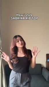 Sabrina Blouse Knit Premium Lengan Panjang Wanita