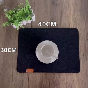 Bộ 6 Miếng Lót Ly Và Thảm Trải Bàn Bằng Vải Nỉ Có Thể Giặt Được Chịu Nhiệt Phong Cách Hiện Đại Kèm Túi Đựng Dao Dĩa Chất Liệu Cotton Polyester Thân Thiện Với Môi Trường