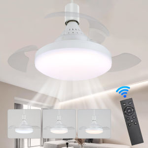 Invisible Fan Modern Simple LED Ceiling Fan Light Retractable Blades Fans E27 base ceiling lamp fan Bedroom Living Room Lighting