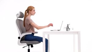 Deli Office Chair Ergonomic Chair Mesh Work Chair With Adjustable Armrests Kerusi - 1 Years Official Warranty