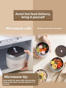 YOULUNMEI | Microwavable Portable Insulated Bento Box Double Layers