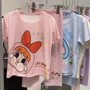 2-12ปี ชุดเซ็ทเด็ก ชุดเซ็ทเด็กลายการ์ตูนสุดฮิต เสื้อ+กางเกงขายาว งาน2ชิ้น สําหรับเด็กผู้หญิง สไตล์เกาหลี ผ้านิ่มใส่สบาย