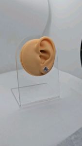 8mm crown stud stone earrings silver 92.5 italy silver (TUNAY NA SILVER)
