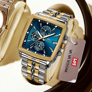 2025 New Luxury Square Sport Man Watch VA VA VOOM Waterproof Luminous Chronograph Quartz Men Watches Stainless Steel Watch Reloj