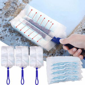 10Pcs Disposable Electrostatic Dust Duster Fiber Brush Head Fluffy Feather Duster Household Window-blinds Desk Corner Cleaning Tools
