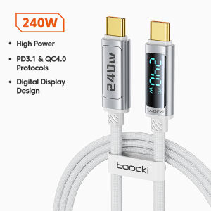Toocki | Toocki 240W USB C TO C Cable PD 3.1 Fast Charge Type C To Type C Display Cable For iPhone 15 16 Xiaomi 12 13 Samsung S23 Macbook