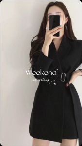 สต็อกไทย ❌ เดรสเบลเซอร์ แขนยาว 4 สี พร้อม เข็มขัดผ้า และ ผ้าผสมโพลีเอสเตอร์ เก๋ๆ