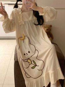 Childrens Cotton Pajamas Long Sleeve Cartoon Dress Home Clothes for Girls Spring Autumn New Style Pure Cotton Sleepwear