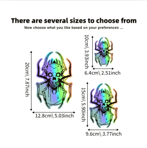 Skull Spider Novelty Reflective Scratch Concealing Stickers