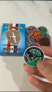 Biji Karambol Biasa Tebal 5 mm Motif Mustang / Random | Koin Krambol Satu Lapis Original | Keping Kerambol 5mm | Coin Carambol Carrom Games