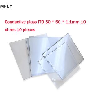 ITO Conductive Glass 50*50mm Thickness 1.1MM 10 Ohm/Sq Lab Transparent Conductive Indium Tin Oxide ITO Glass Coated Glass