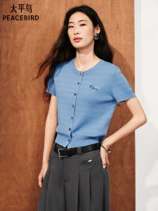 PEACEBIRD | Jacquard Double Rib Knit Top