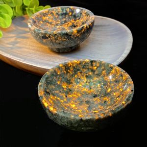 1PC Yooperlite ชามคริสตัล-UV Reactive เปลวไฟหินเหมาะสําหรับตกแต่งบ้านและของขวัญ-Perfect สําหรับคริสต์มาสอีสเตอร์วันวาเลนไทน์