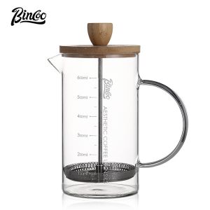 Bình đựng cà phê bincoo nhấn Nồi nắp tre Lọc nồi ngâm Bình đựng cà phê 350ml/600ml/800ml