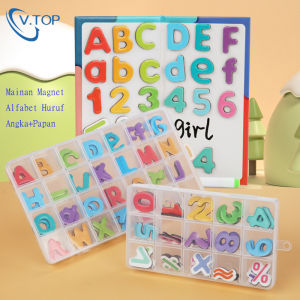 V.TOP Mainan Magnet Alfabet 78 pcs Huruf Angka/ Mainan Magnet Tempel Kulkas