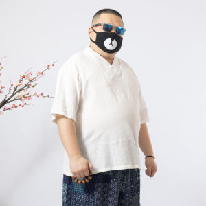 Uncle K 2024 Spring/Summer Wear Chinese Fad Retro T-shirt Distressed Tai Ji Suit Ethnic Han Dynasty Chinese Style Short Sleeve Shirt