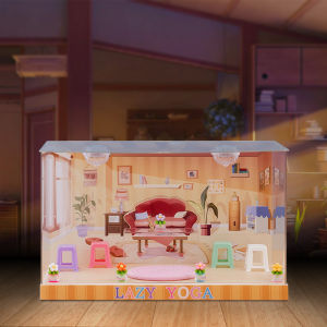 Pop Mart the Monsters Automobiles Curtain Cloth Lazy Yoga Series Hand-Made Blind Box Display Box Labubu