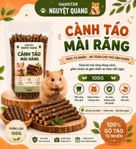 Cành táo mai rừng hamster 100g - 100% nguyên liệu - an toàn cho thú cưng hamster - Giúp mài răng hiệu quả - Giảm stress - An toàn