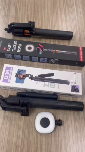 With 2PCS LED Fill Light 360° Rotation AI Face Tracking Q16 Q15 Q13 Gimbal Selfie Stick Tripod Balance Handle Quadrapod Multi-function Remote