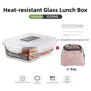 ASVEL | Borosilicate Glass Bento Box Lunch Set Microwave Safe