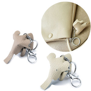 EverToner Handmade Genuine Leather Cute Lucky Elephant Keychain Pendant For Women Men Bag Hanging Luggage Accessories