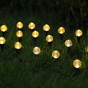 KANKA Solar Garden Lights Lawn String Light Garden Bubbles Crystal Ball Fairy Lights Outdoor Waterproof Christmas Lights for Fowerbed Garden Home Xmas