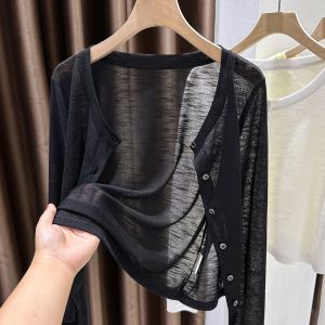 V.C.I | Floral and Black Ice Silk UV Protection Summer Thin Cardigan