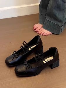 XUJIA | Ballet Bow Mary Jane Style Heeled Shoes