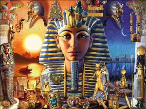 KAYOU | Pharaohs Treasure Oil Painting By Numbers: Egyptian Mural Theme DIY Canvas Painting Adult Craft Gift