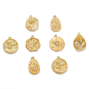 1ชิ้น/ถุง14K จีทรงกลมรูปไข่ทองเหลืองชุบทองสำหรับสร้อยคอ DIY ทำเครื่องประดับต่างหูเครื่องประดับ