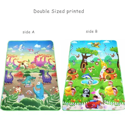 Baby Play Mat Doubel Sided Animals Kids Rug Educational Toys for Children Soft Floor Toddler Crawling Carpet Game Activity Gym