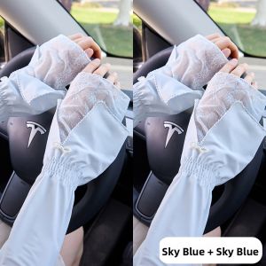 miiow | Cat Woman Ice Silk Sun Protection Sleeve Covers Womens Summer New Loose Cool Feeling UV Protection Ice Sleeve Outdoor Sunshade Gloves Men