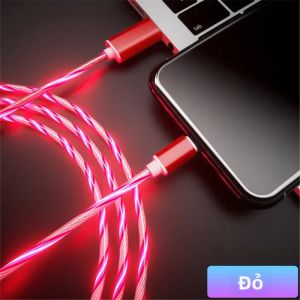 NNBILI Cáp Dữ Liệu USB Phát Sáng Sạc Nhanh 4 Màu Chất Liệu PVC Cho Điện Thoại Android Loại C Xiaomi Huawei Samsung Dây Sạc