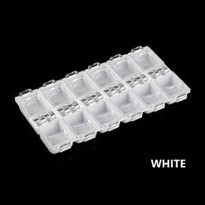 12 Grids Nail Art Storage Box Jewelry Organizer Rhinestones Container Manicure Tool Box for Home Use