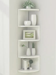 5-tier Floating Wall Shelf Corner Storage Rack Aesthetic Room Decoration Home Decoration Living Room Kitchen Display Stand Ledge