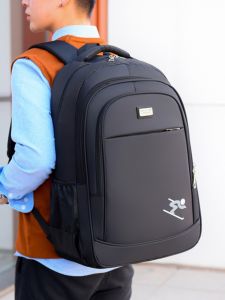Large Capacity Mens Commuter Laptop Backpack Casual Travel Student Bag Waterproof Oxford Cloth Shoulder Bag for Young Men