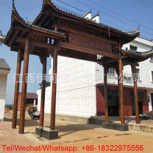 Chinese traditional wood frame gatehouse wooden gate towerlandscape ancient archway gate Chinese wooden pergolamemorial archwayChinese architecture timber frame pavilionwooden gazebo with Chinese roof tile