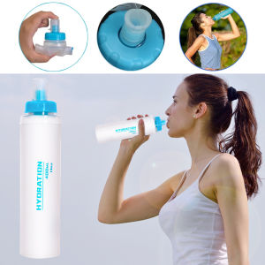 1PCS Soft Flask Shrink As You Drink Soft Water Bottle for Hydration Pack Folding Water Bottle RunningHikingCyclingClimbing
