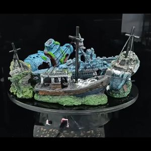 Mẫu Tàu Đắm Trang Trí Bể Cá Cảnh Mô Hình Thuyền Trang Trí Bể Thủy Sinh Bằng Nhựa Sống Động Băt Mắt