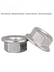 304 Stainless Steel Hexagonal Flange Surface Lock Nuts Anti-Slip Tightening Caps M3M6M8M10M12M14M16M20 Hardware Fasteners