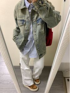 OUMULONG | Rustic Color Vintage Workwear Denim Jacket