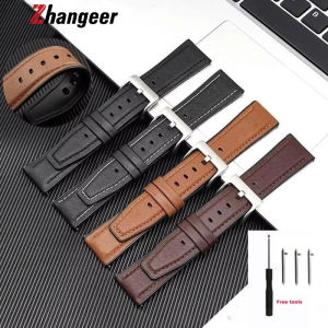 Zhangeer Quick Release 22mm Watch Strap TPU Watch Band Brown Soft Leather Belt Strap Watchbands High Quality Loop Bracelet Waterproof Universal Strap