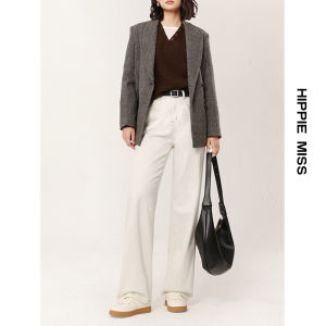 HIPPIE MISS | New Autumn Four-Way Stretch Denim Jeans Slim-Fit Wide-Leg