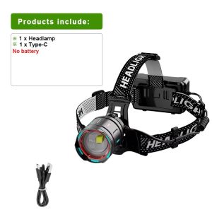 Ultra Powerful 800W LED Headlamp IR Sensor Strong Light Headlight USB Rechargeable Head Flashlight Camping Fishing Head Lantern