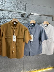 Japanese Style Casual Lightweight Loose Short Sleeve Shirt Functional Fabric Outdoor Double Pocket Mens Summer Shirt