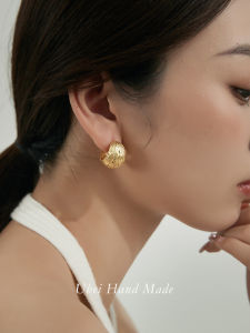 Elegance Retro Brushed Stud Earrings Semicircle Female Ins European and American Earrings Niche Design 925 Silver Earrings Easiest for Match Earrings