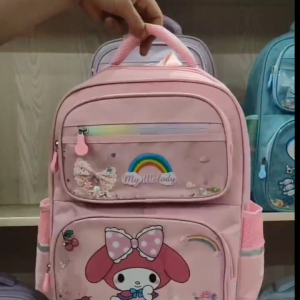 Student Waterproof Backpack: A Large Capacity Schoolbag with Cute Cartoon Design & Night Warning Features